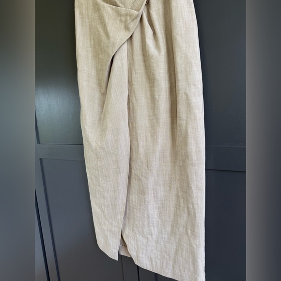 NWT • Zara Asymmetrical Slip MIDI Taupe Dress • XS - Picture 9 of 15